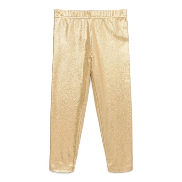 365 Kids Garanimals Girls Shimmer Leggings 2-Pack Gold, Black Elastic Waistband - Picture 6 of 11